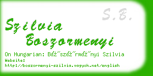 szilvia boszormenyi business card